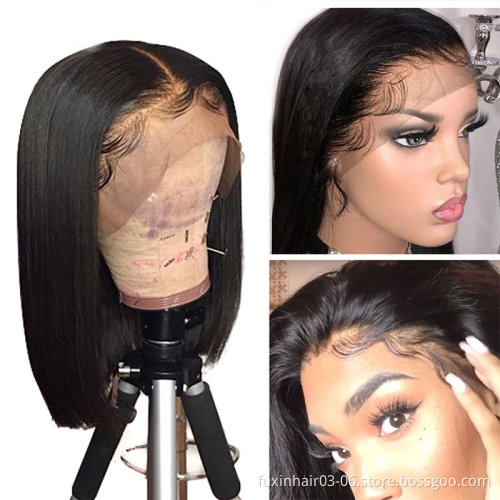 Wholesale Glueless Peruvian Hd Short Lace Bob Wigs Lace Closure Bob Wigs New Arrival Curly Virgin Human Hair Lace Frontal Wig